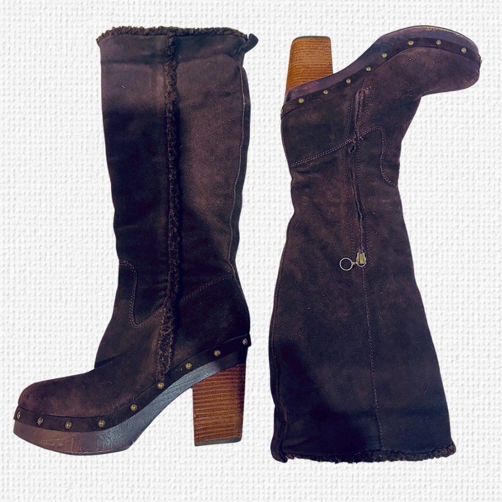 Ralph Lauren Denim & Supply Women’s Suede Sherpa Lined Clog Boots